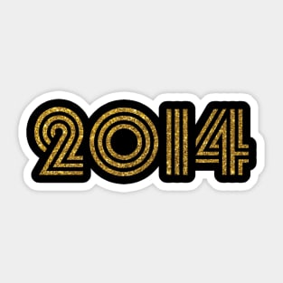 2014 Birth Year Glitter Effect Sticker